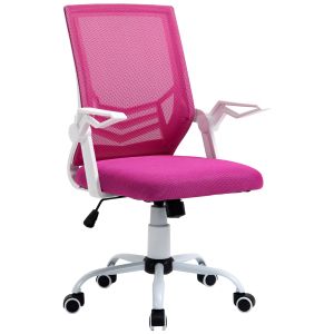 Cadeira de escritório espuma, nylon, pp, metal e malha pink 62.5x55x104cm