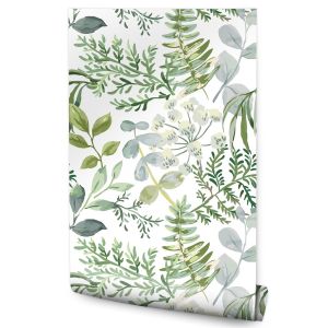 Papel de parede para o quarto plantas flores folhas moderna