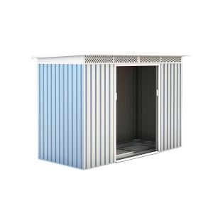 Abrigo de jardim em metal 142x277x184 cm (3,93 m²) rutland prateado