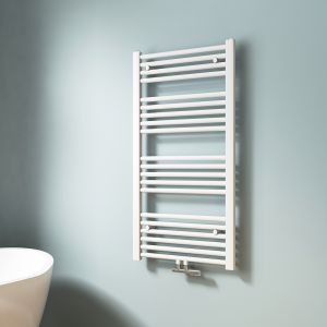 Emke toalheiro térmico água quente tubo redondo branco 100x50 cm