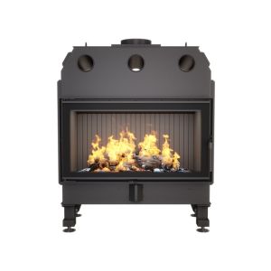 Lareira de inserção a lenha preto - energy 90x50 (19,0 kw) eco