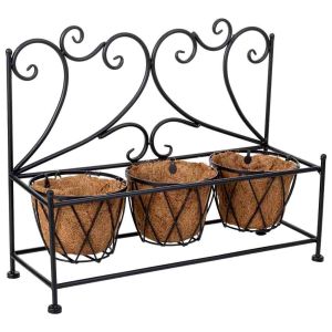 Suporte vasinho preto, 52x17x38 cm