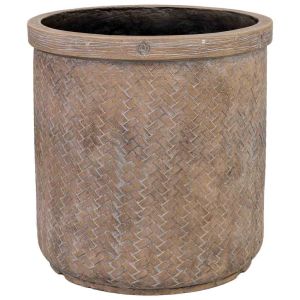 Vaso em fibra de vidro castanho 36x36x37,5 cm (altura)