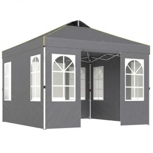 Tenda dobrável 293x293x272 cm tecido oxford, metal color gris Outsunny