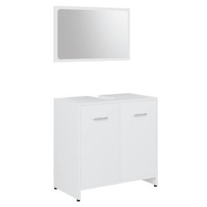 Conjunto de móveis casa de banho derivados de madeira branco