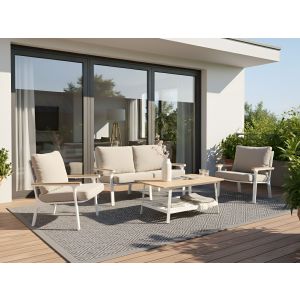 Conjunto de jardim com mesa 4 lugares orero taupe