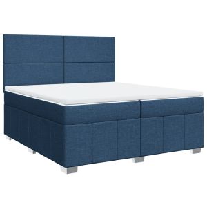 vidaXL cama box spring con colchón tela azul 200x200 cm