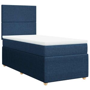 vidaXL cama box spring con colchón tela azul 80x200 cm