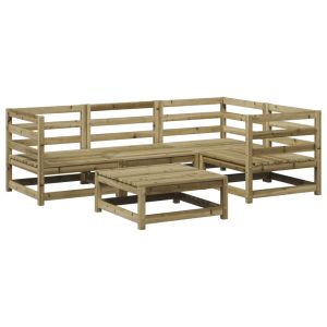 vidaXL juego de sofás de jardín 5 piezas madera de pino impregnada
