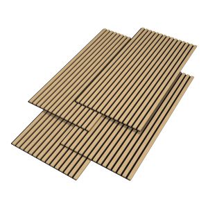 Set 16 painéis acústicos 3d vang mdf 120x60x2 cm (11,52 m²) carvalho claro