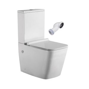 Wc, sanita quadrada completa, depósito baixo com cisterna branca brilhante