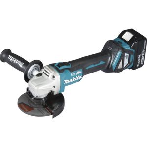 Esmerilhadeira Makita ø125 mm 18v li-ion + 2 baterias 5.0 ah, carregador, e