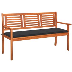 Banco de jardim 3 lugares c/ almofadão 150 cm eucalipto maciço pbk112474
