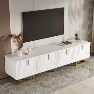 Móvel de tv com 4 portas branco 44,5x160x38cm