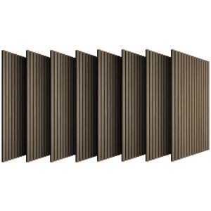 Tectake 8 paineis acusticos mdf madeira, carvalho escuro