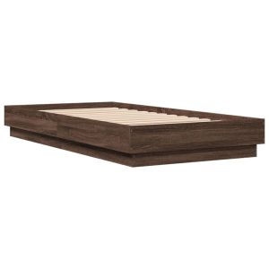 vidaXL estructura de cama sin colchón madera marrón roble 75x190 cm