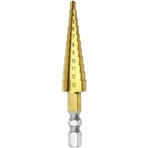 Broca escalonada 3-13mm HSS titânio hexagonal elétrica