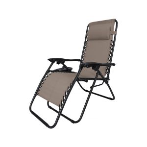 Cadeira de jardim relaxante de gravidade zero <<sintra>> - cinza-escuro