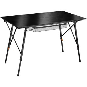 Mesa dobrável de alumínio ajustável en altura, preto