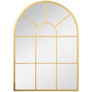 Espelho de parede metal e vidro ouro 50x2x70 cm