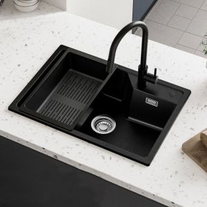 Pia de cozinha - cecipa max - 65x45cm - granito - cesto escorredor - resist