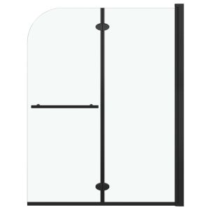 vidaXL divisória de chuveiro dobrável 2 painéis esg preto 95x140 cm