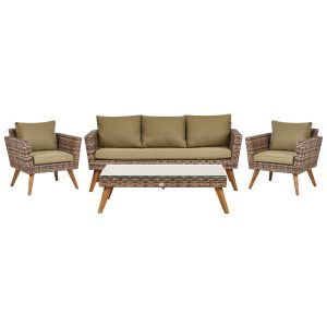Conjunto lounge ratan sintético creme vittoria xl