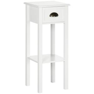 Mesa auxiliar 30x30x75 cm mdf color blanco Homcom, casa - mesas