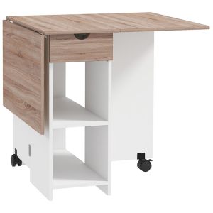 Mesa de cozinha dobrável 120x72x75 cm bicolor Homcom, casa - cozinha