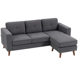 Sofá chaise longue 192x137x84 cm pana color gris Homcom, casa - sófas