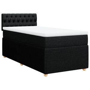 vidaXL cama box spring con colchón tela negro 80x200 cm