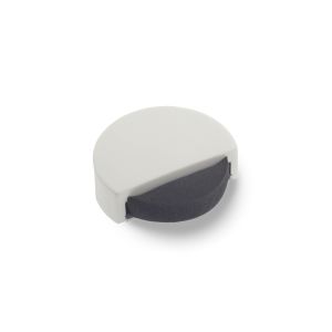 Rei | batente de porta funcional | plástico branco | 47x44x16 mm | 1