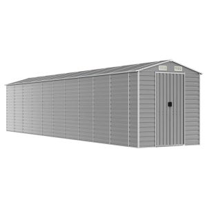 Abrigo de jardim 191x895x198 cm aço galvanizado cinzento-claro