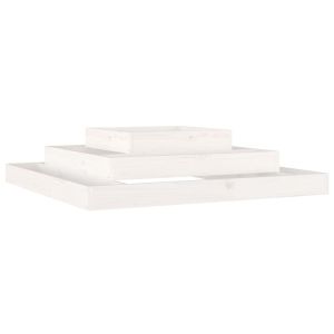 Jardinera madera maciza de pino blanco 110x110x27 cm