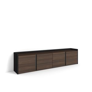 Móvel de tv, 207x35x50cm, carvalho escuro e preto rf4575