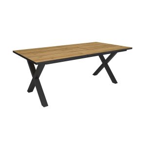 Mesa sala de jantar, 194x90x74cm, carvalho e preto rf3820