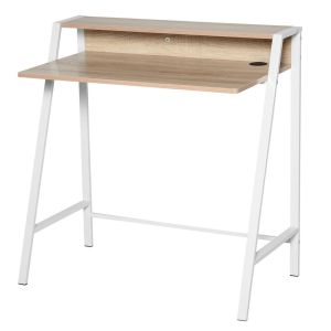 Secretária 84x45x85 cm mdf e metal color marrón Homcom