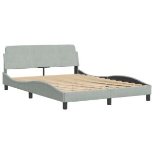 vidaXL estructura de cama dover terciopelo gris claro 120x200 cm