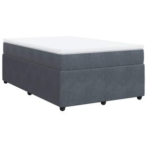 vidaXL cama box spring con colchón terciopelo gris oscuro 120x190 cm