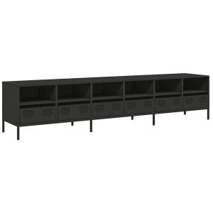 Móvel de tv - helloshop26 - 202 x 39 x 43,5 cm - cinza - aço laminado a fri