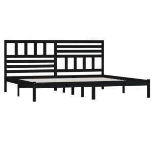 vidaXL estructura de cama sin colchón madera de pino negro 200x200 cm
