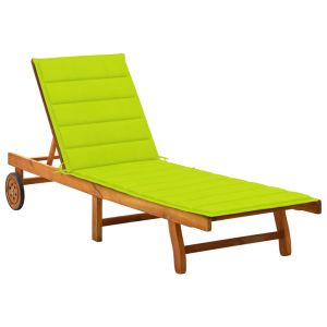 vidaXL tumbona de jardín con cojín madera maciza de acacia