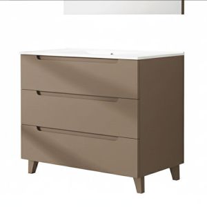 Móveis banho lavatório, victoria 80x45 cm moka fosco 3 gavetas pés