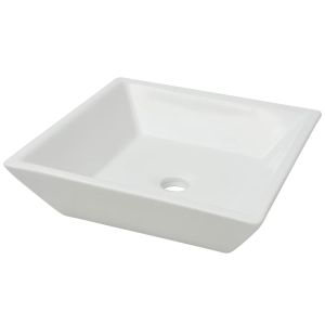 Lavatório quadrado branco cerâmica 41,5x41,5x12 cm