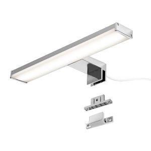 LED 8w 30cm ip44 parede, slim, alumínio cromado, branco neutro