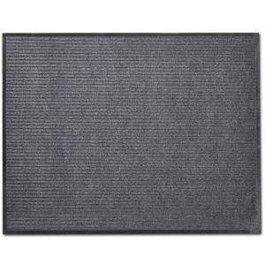 Tapete de porta cinzento 90 x 120 cm PVC