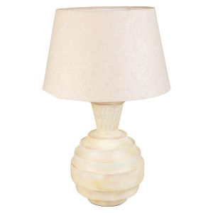 Candeeiro de mesa em metal creme 25x25x63