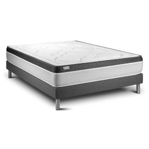 Conjunto de estrado gris + colchão vitalit vital ergo ( 150 x 190 cm - mola