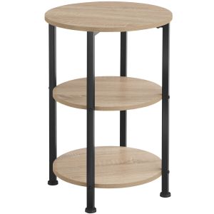 Mesa auxiliar 40x61cm, madeira industrial clara, roble sonoma