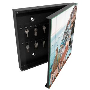 Caixa de chaves de parede decorativa 30x30x5, abertura à direita tulup